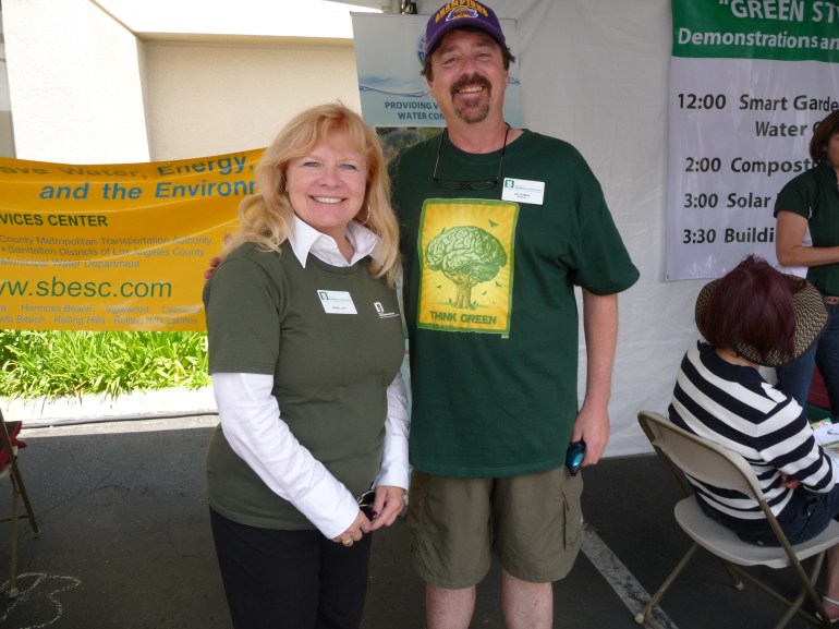 Marilyn Lyon of the SBESC with your Creative Greenius at the PV Street Fair June 7